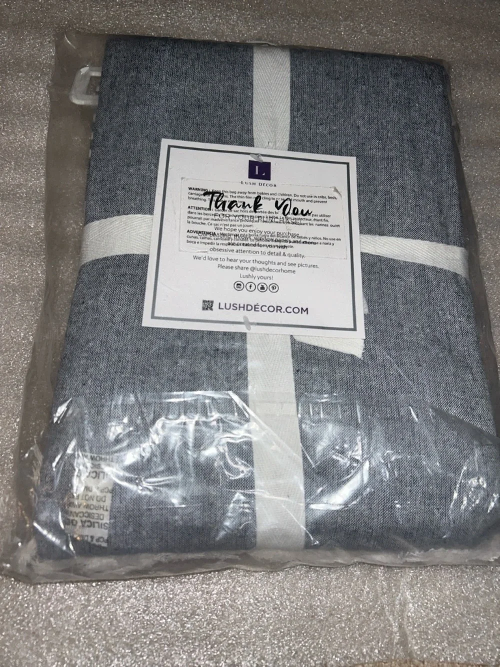 Nantucket Navy/ White Striped Shower Curtain with Fringe - 72” x 72”